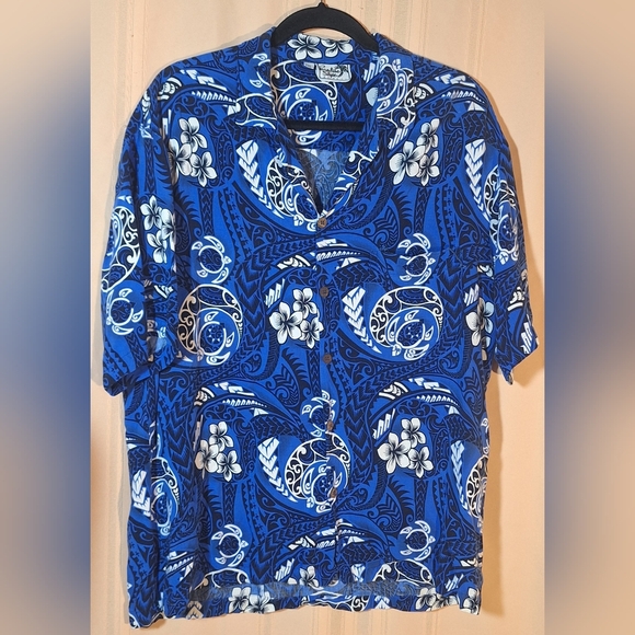 Paradise Style Other - PARADISE STYLE Tropical Blue Floral Shirt